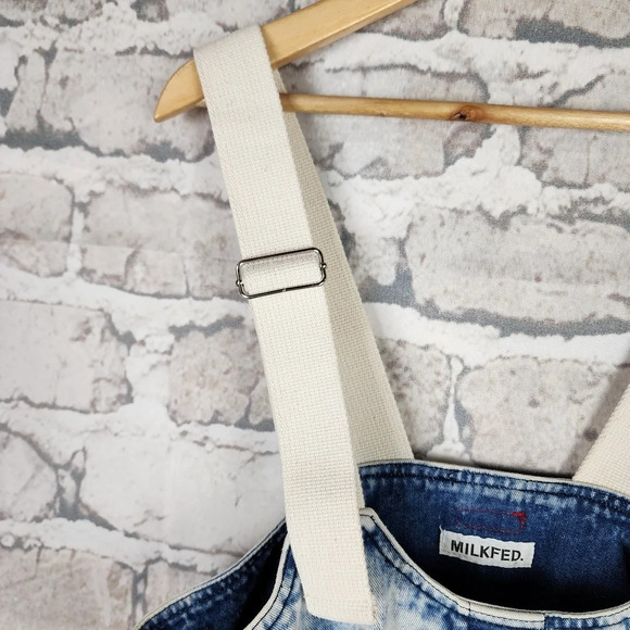 Vintage 90s Milkfed Acid Wash Denim Mini Dress Sopia Coppola One Size Japan - Picture 4 of 16